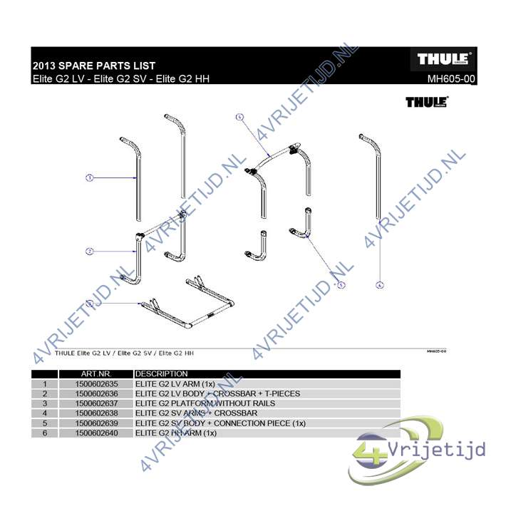 1500602636 - Thule elite G2 LV body + crossbar + t-pieces - afbeelding 2