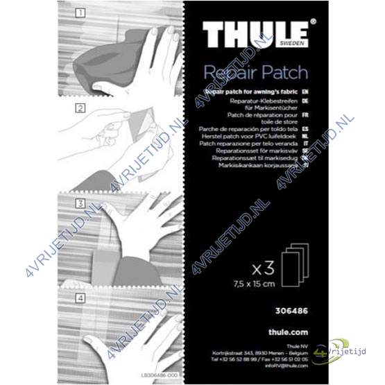 306486 - Thule PVC luifel Repair patch 306486 (3st 7,5x15cm) - afbeelding 2