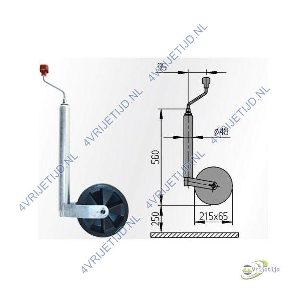 1222435 - Alko Neuswiel Plus 150Kg Wiel 215 X 65 Soft Rubber - afbeelding 2